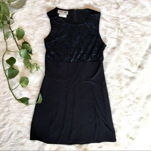 Vintage Crushed Velvet Empire Shift Dress